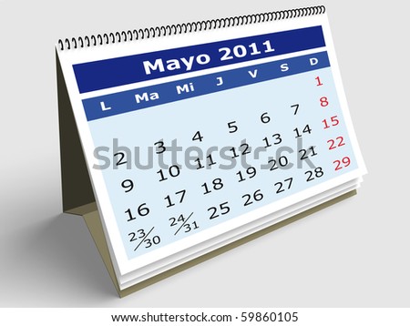 june calendar clip art. may calendar clipart. stock photo : May in a Spanish