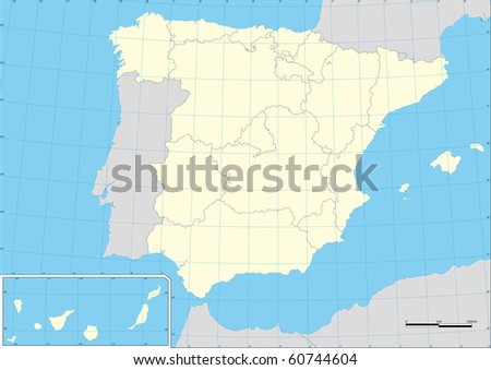 maps of spain black and white. stock vector : Vector map of