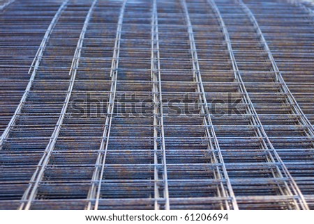 stock photo Metal mesh made with rusty iron rods