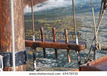 wooden ship detail. Nautical and vintage concept
