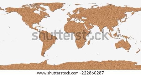 Map of the world made with a cork plank. Elements of this image furnished by NASA
