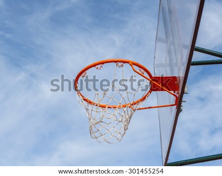 Basketball net in a glass basket ball hoop