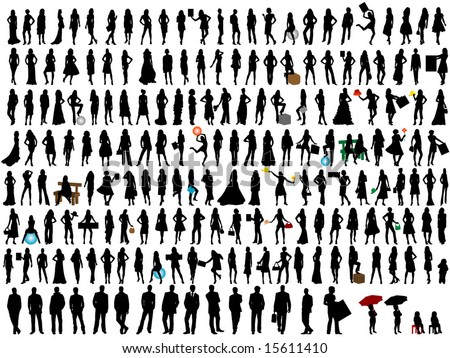 people silhouettes. People silhouettes