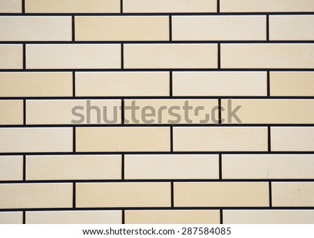 The Pattern of brick wall color Cream Vanilla for background and texture