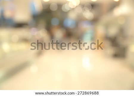 Abstract blurry warm ambient frozen food refrigerator background
