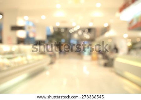 Abstract blurry warm ambient frozen food refigerator background
