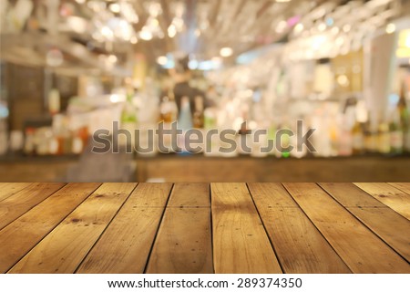 Abstract blurry vintage style drink counter background