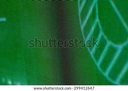 Green Led SMD screen close up - green color