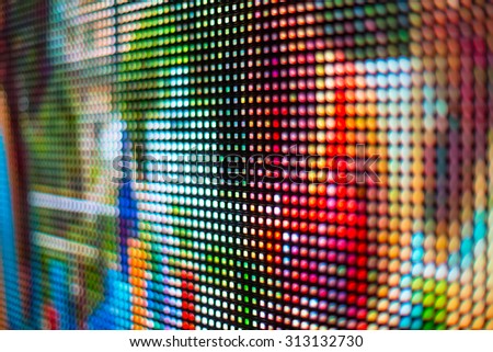 Bright rainbow smd LED screen close up background