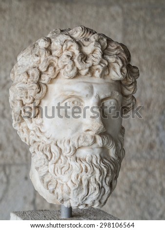 Portrait of ancient greek statue