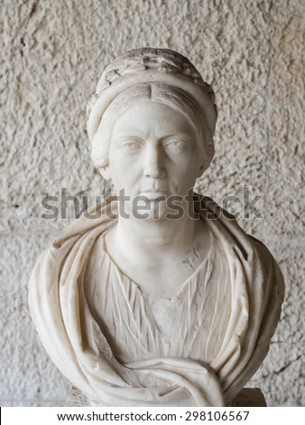 Portrait of ancient greek statue