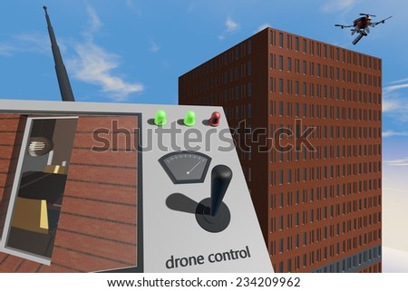 Drone remote control taking pictures from the sky