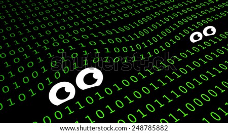Spyware in data base, eye\'s are watching computer code