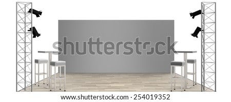 Exhibition stand. Empty background. Set for product photography