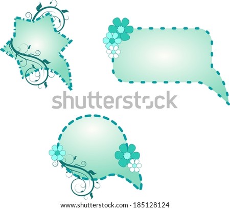 Set of three different designed speach bubbles