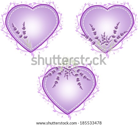 Light purple hearts with lavender