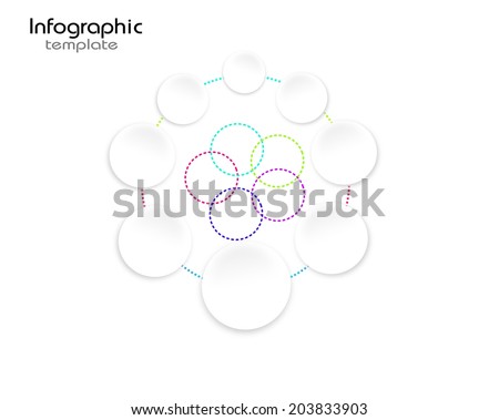 Info graphic template with eight white circle