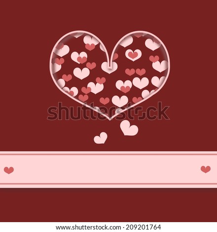 Dark pink background with small hearts in one big heart