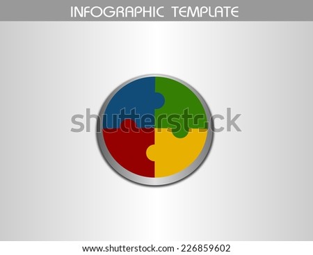 Info graphic template in shape of circle puzzle