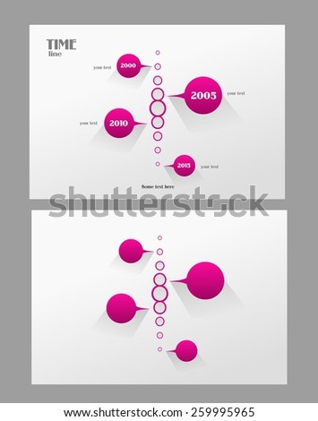 Modern time line graphic template with pink elements