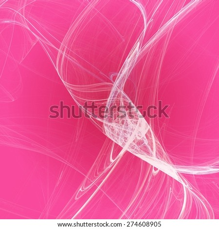 Pink background with abstract light white fractals