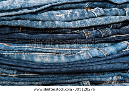 Stack of jeans, Background  fashion jeans.