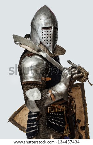 Image Of Knight Who Is Posing With His Right Side