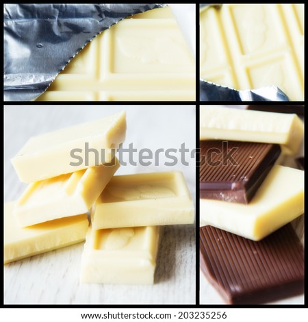milk and white chocolate bar in foil