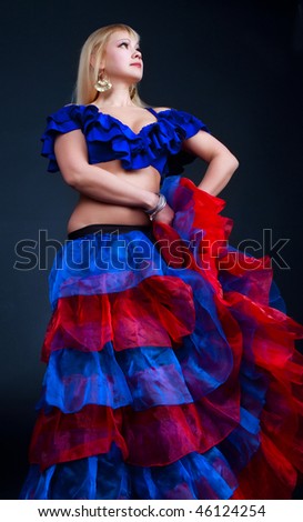 Cute blond flamenco dancer