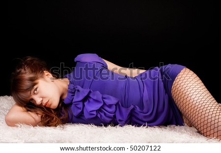 Image of cure girl wearing violet dress
