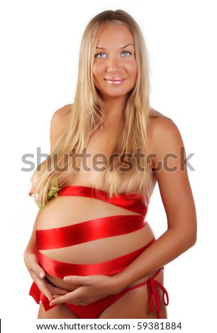 stock photo Sexy pregnant woman is posing