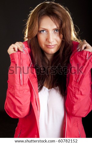 Smiling lady in pink jacket
