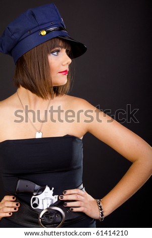 Glamour police female in cap