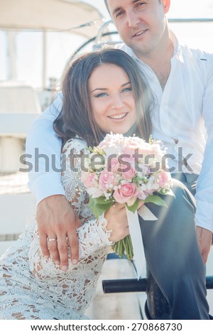 Wife and husband after weddings.