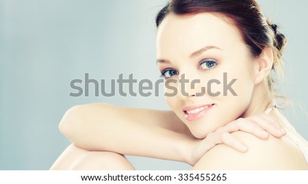Portrait of sensual young brunette woman.