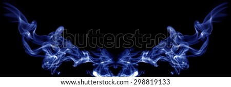 angel wing by colorful smoke shape on black background
