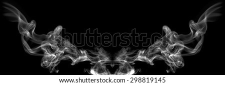 angel wing by smoke shape on black background