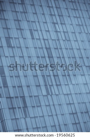 Cool Modern Blue Glass Building Close-up at an Angle