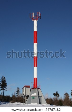 GSM Antenna (telecommunications tower) on  blue sky