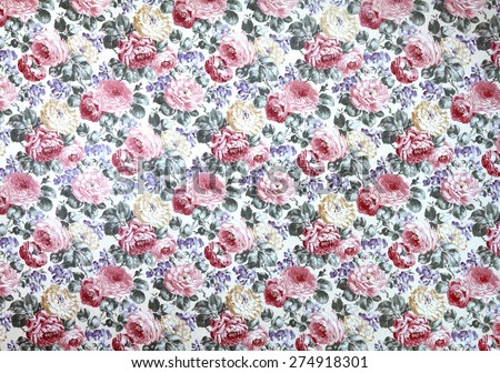 Rose design pattern on fabric as background