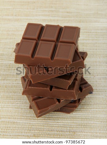 Stack of milk\'s chocolate pieces