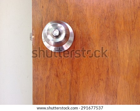 Silver doorknob installed at entrance to the house