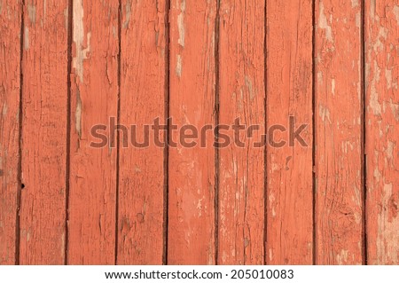 Texture of old wooden fence painted brown paint