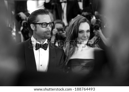 CANNES, FRANCE - MAY 16 : Angelina Jolie and Brad Pitt attend \'The Tree Of Life\' Premiere during the 64th Cannes Film Festival on May 16, 2011 in Cannes