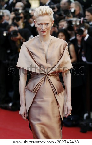 CANNES, FRANCE - MAY 16: Tilda Swinton arrives at the Opening Ceremony and \'Moonrise Kingdom\' Premiere during the 65th Cannes Film Festival on May 16, 2012 in Cannes, France