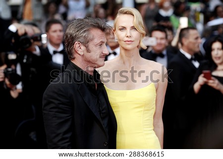 CANNES, FRANCE- MAY 14: Charlize Theron and Sean Penn attend the \'Mad Max : Fury Road\' premiere during the 68th Cannes Film Festival on May 14, 2015 in Cannes, France.