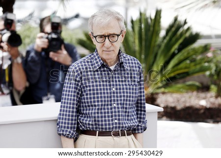 CANNES, FRANCE- MAY 15 : Director Woody Allen attends the \'Irrational Man\' photo-call during the 68th Cannes Film Festival on May 15, 2015 in Cannes, France.