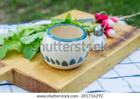 Country style, vegetable and handmade dishes