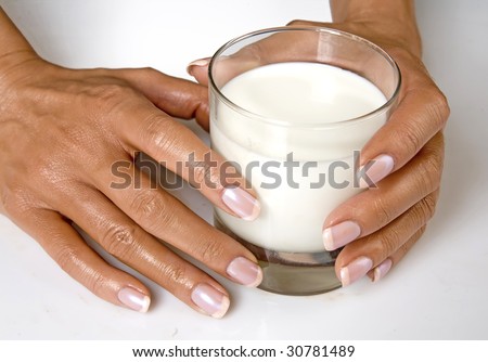 hand with milk