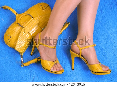 yellow shoes and bag